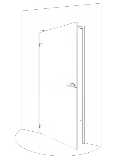 DMZ-1 White Edition Стеклянная дверь в алюминиевой коробке
