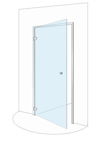 DMZ-2 Стеклянная дверь в алюминиевой коробке