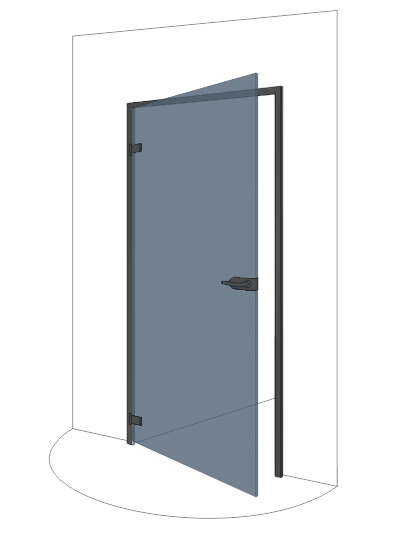 DMZ-1 Black Edition Стеклянная дверь в алюминиевой коробке