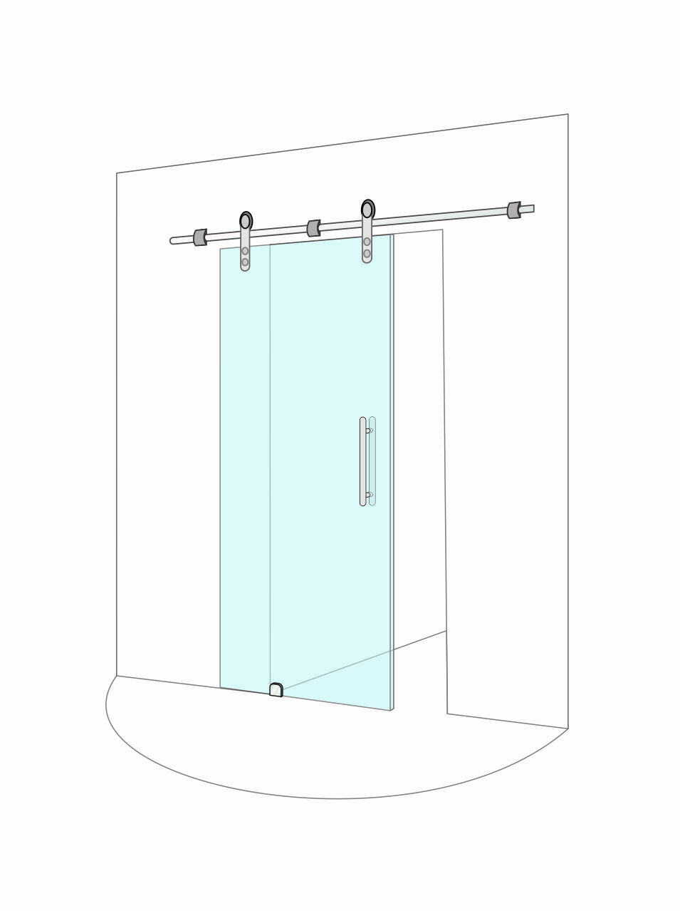 V1-1 Откатная стеклянная дверь