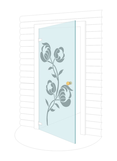 B1-2 Стеклянная дверь для бань, саун, и парилок Pattern
