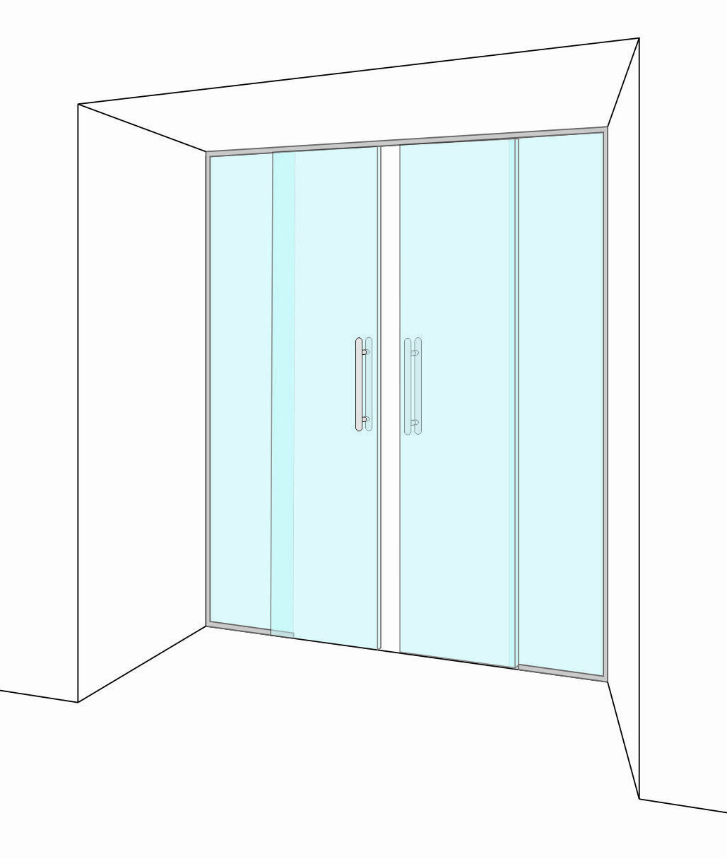L2-2 Раскатная стеклянная дверь
