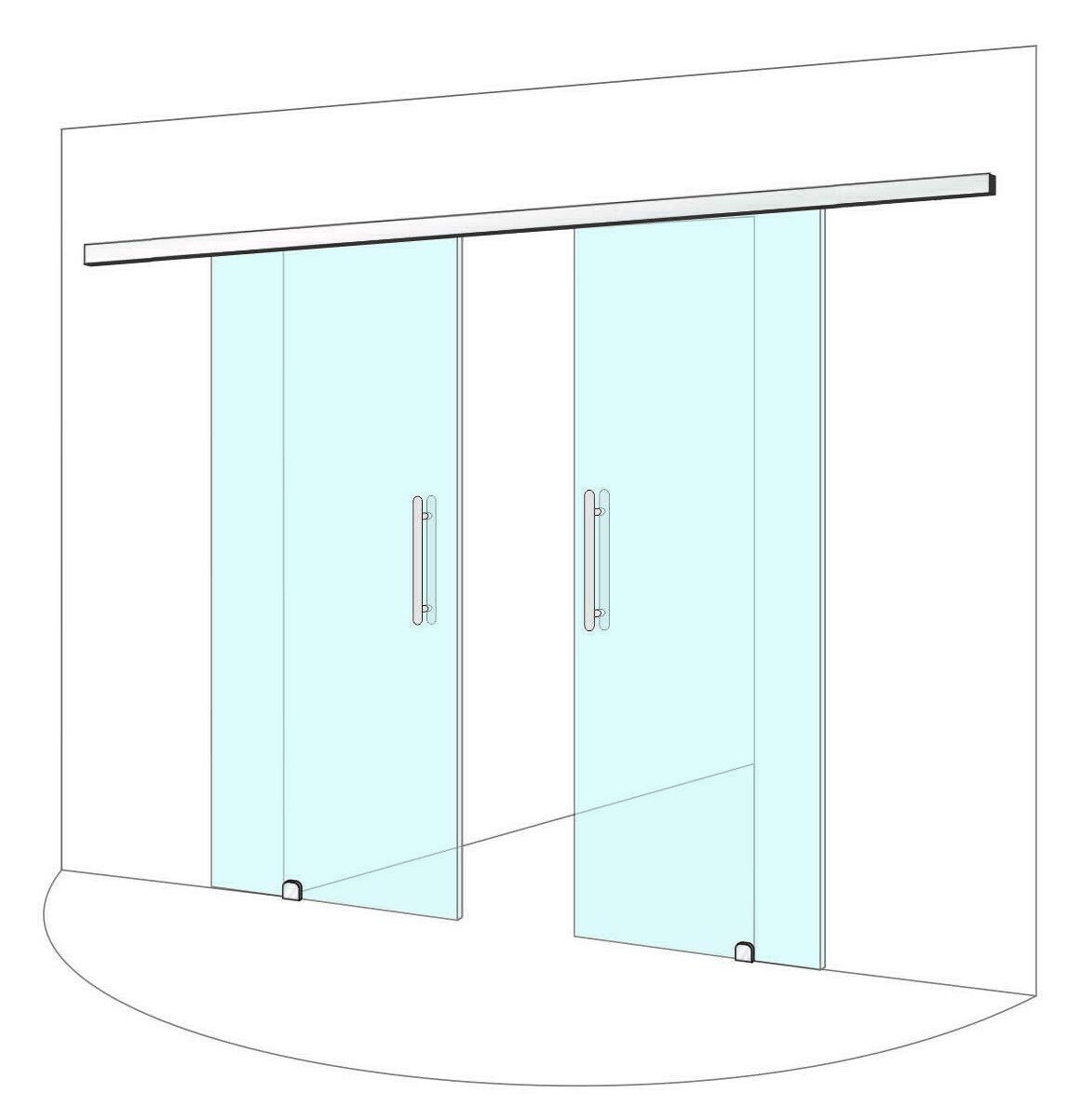 L1-2&nbsp;Раздвижная стеклянная дверь